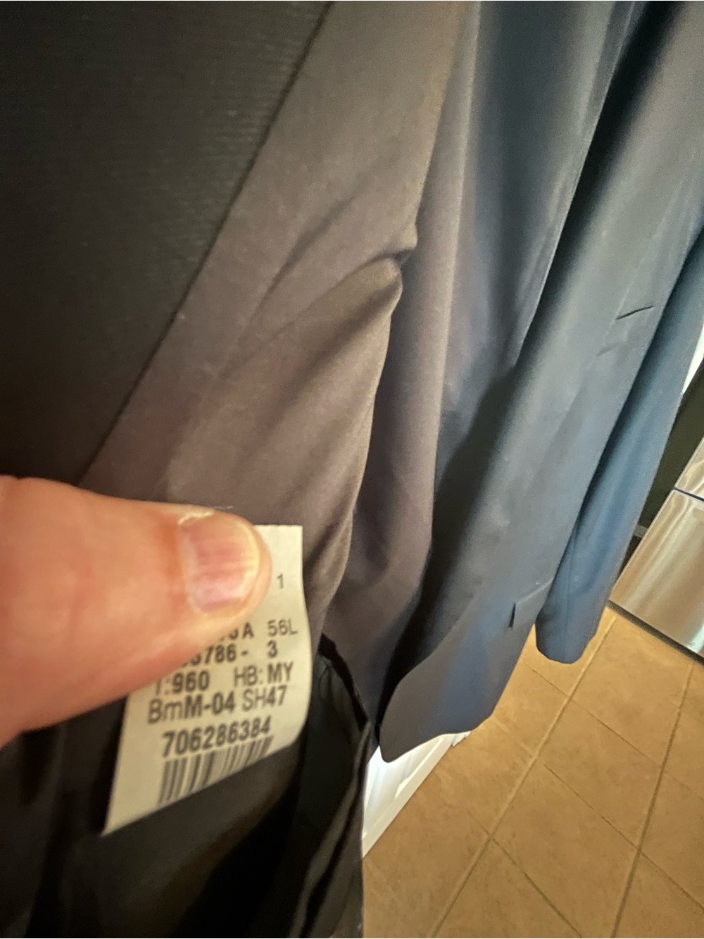 Macy's Men's Black Single-Button Suit Jacket - Notch Lapel Size 56 Long - Picture 3 of 3